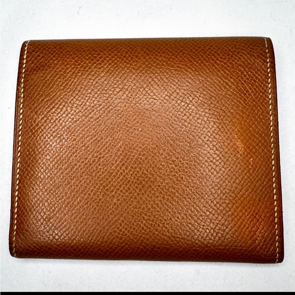 Hermes Tan Leather Compact Wallet with COA - Picture 3 of 14